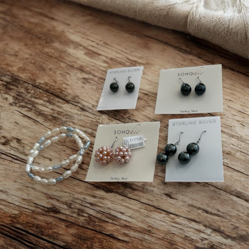 Sterling silver freshwater Pearl bundle of six